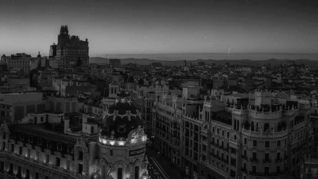 Foto comunidad de Madrid en blanco y negro