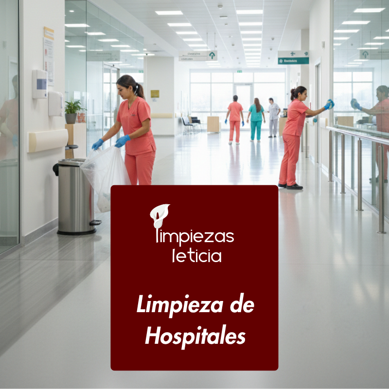 Limpiadores de Limpiezas Leticia haciendo una limpieza de hospitales